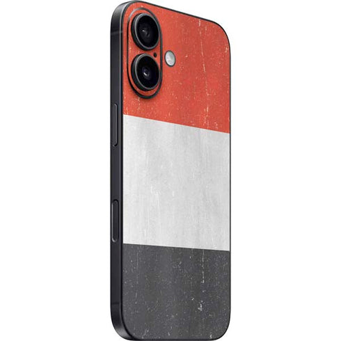 Yemen Flag Distressed iPhone 16 Plus Skin